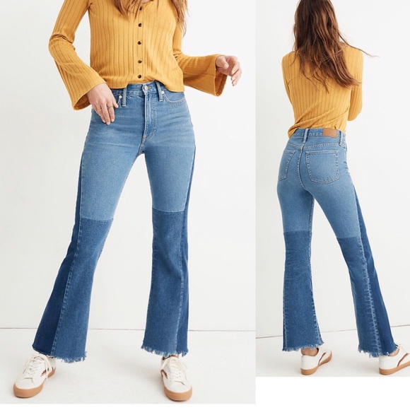 MADEWELL X ISKO Patchwork Rigid Flare Jeans, size 32 - Picture 12 of 12